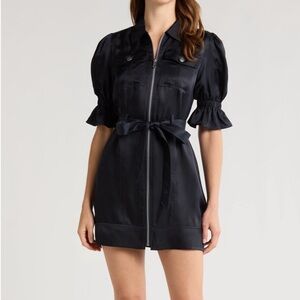 Cinq à Sept Holly Puff Sleeve Satin Dress